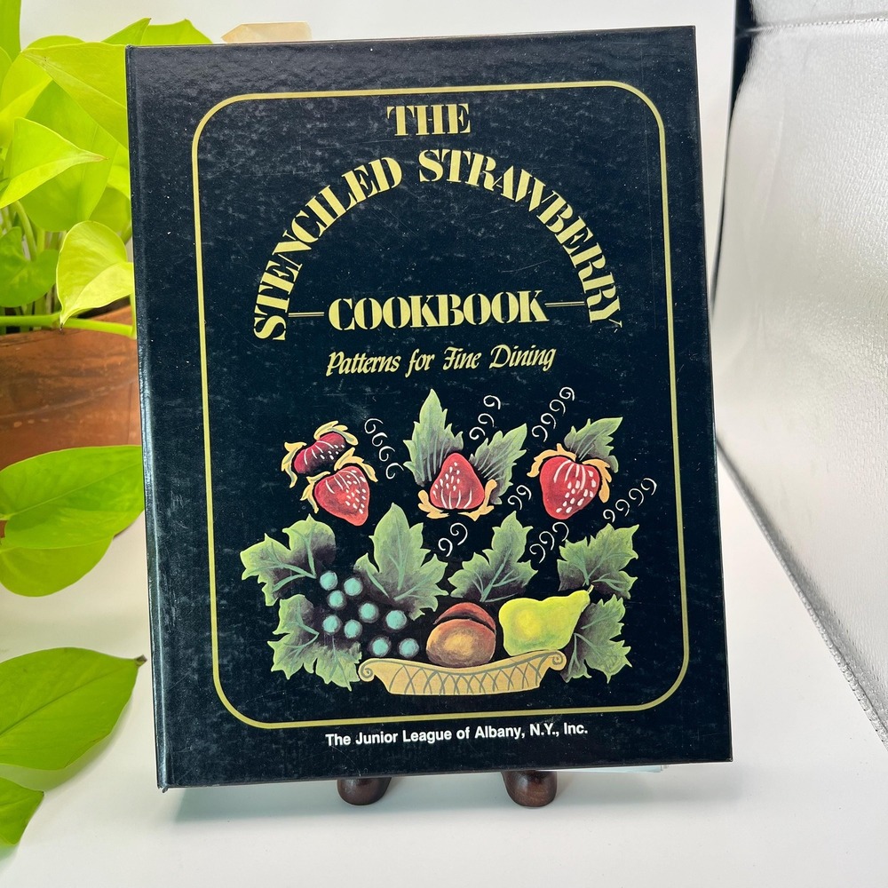 The Stenciled Strawberry Cookbook Vintage Junior League Albany NY Spiral Bound
